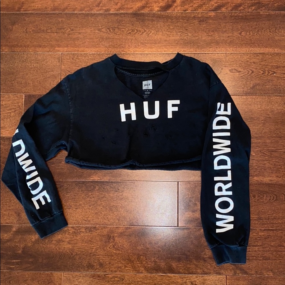 Distressed HUF crop top